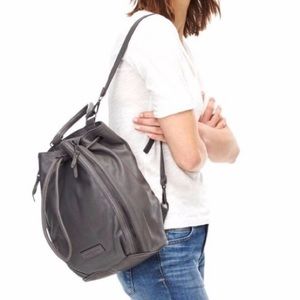 Liebeskind Gaya Gray Drawstring Backpack Shoulder Soft Leather Bag